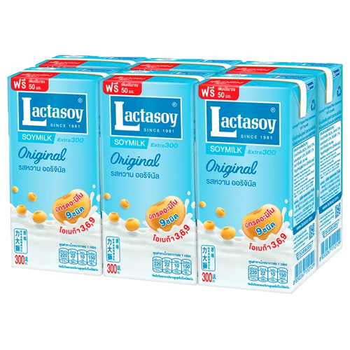 Lactasoy Soy Milk UHT Sweet Flavored 300ml 1x6