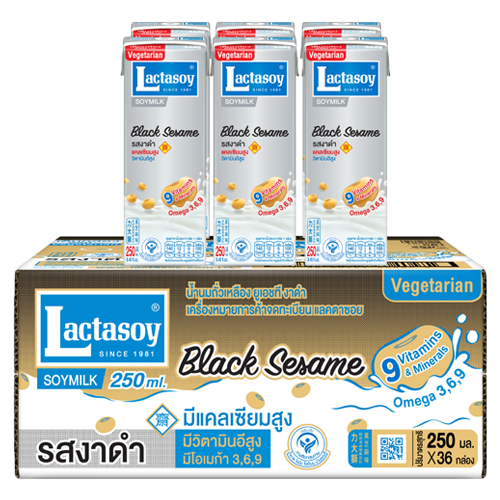 Lactasoy Poy Milk UHT Black Sesame 300ml 1x6x6