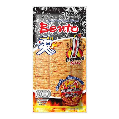 bento Brand Squid Seafood Snack Extreme Spicy  18g 1x30