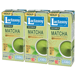 Lactasoy UHT Poy Milk Matcha Green Tea 180ml 1x3 / (Pack)