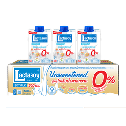 Lactasoy Soy Milk UHT Unsweetened Flavored 500ml 1x12 / (Box)