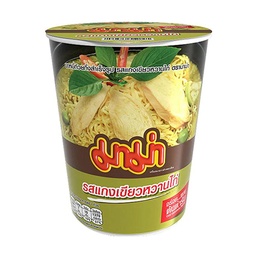 Mama Instant Cup Noodles Chicken Green Curry Flavour 60g 1x6 / (Pack)