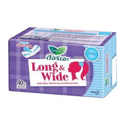 Laurier Daily Long&Wide 40P Natural Clean ຟ້າ+ມ່ວງ / (件)